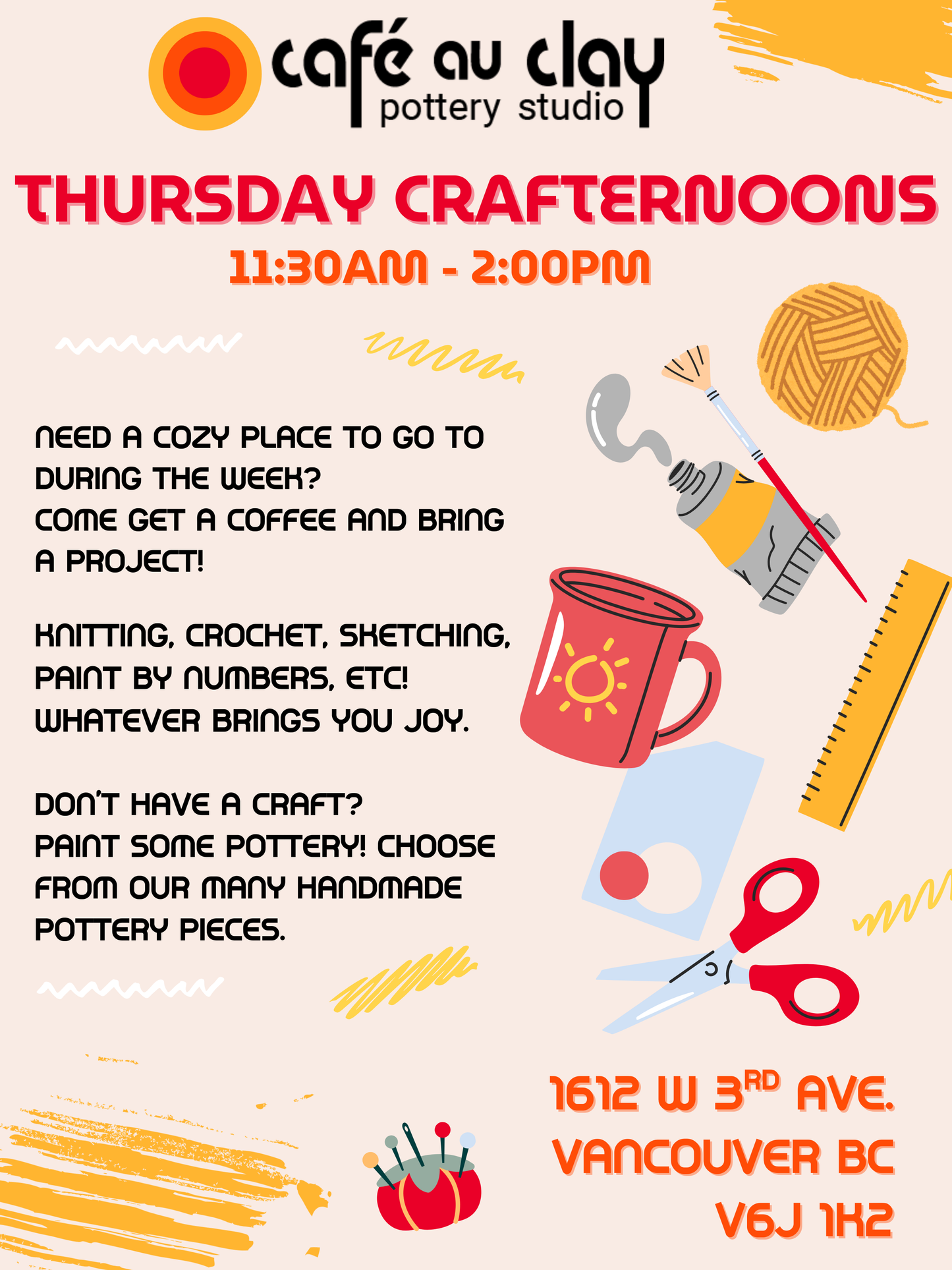 Thursday Crafternoons - Every Thursday 11:30 - 2:00pm